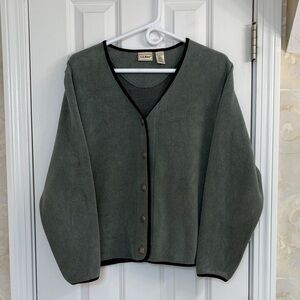 L.L. Bean Vintage 80% Cotton Button-up Cardigan with Decorative Silver Buttons